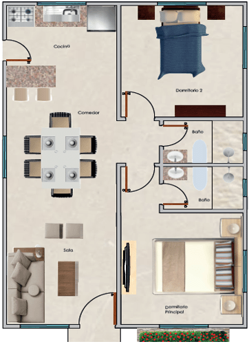 Plano Arquitectonico Modelo Blanca